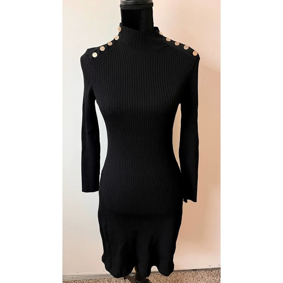 Maje black funnel-neck fitted jumper - Size 38 - Picture 2 of 7